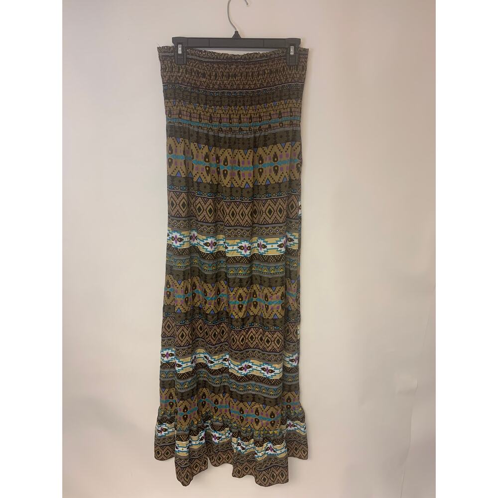 Mine Dress Halter  Aztec Country Festival Southwest Boho Geometric Maxi Womens L